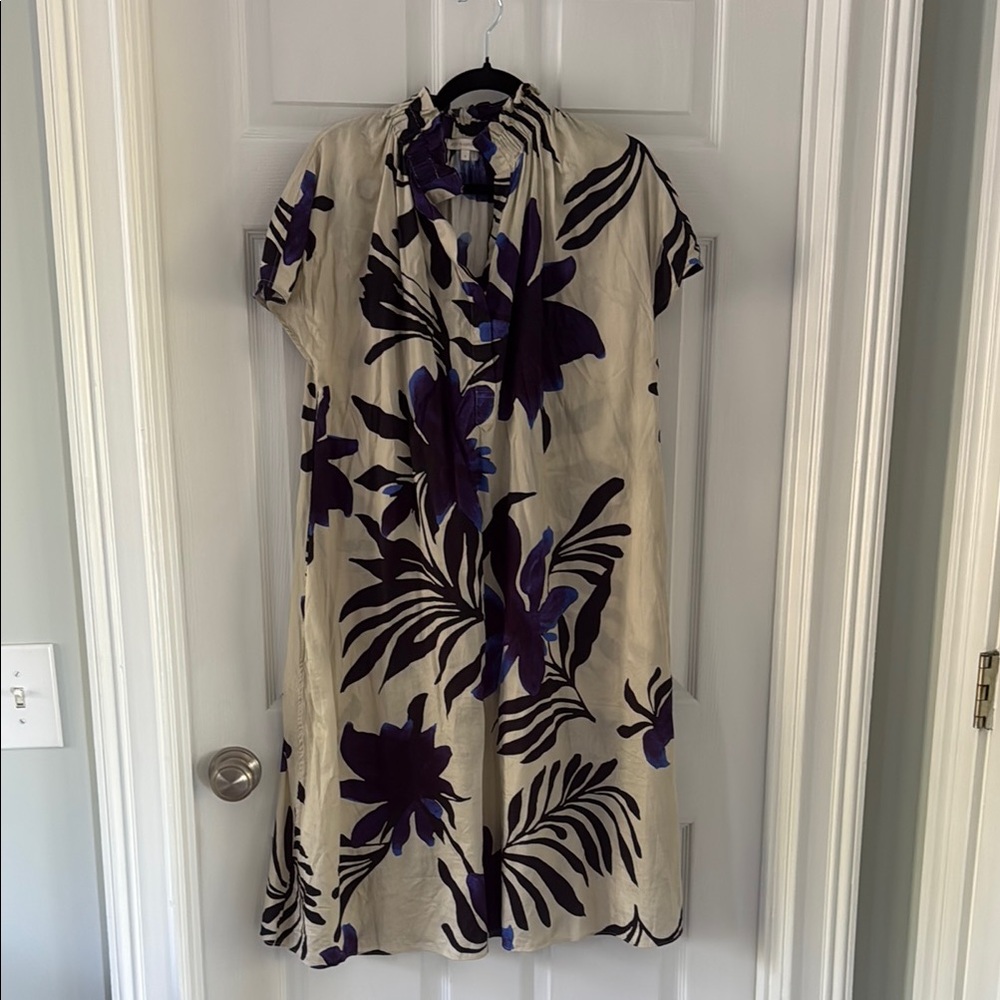 Ann Mashburn Blue and Cream Cotton Dress